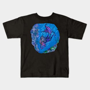 Abstract Mermaid in Sapphire Sea Kids T-Shirt